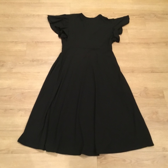 NWT GRECERELLE Black A-Line Midi Dress with Pockets Size Medium - Picture 8 of 8